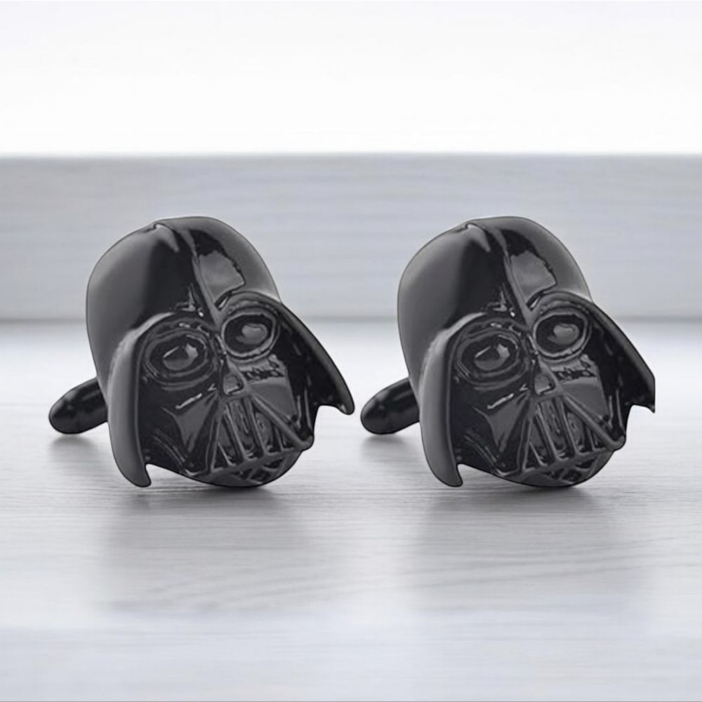 Star Wars Darth Vader Cufflinks Black 3D Head Sci-Fi Formal Wedding Gift Classic